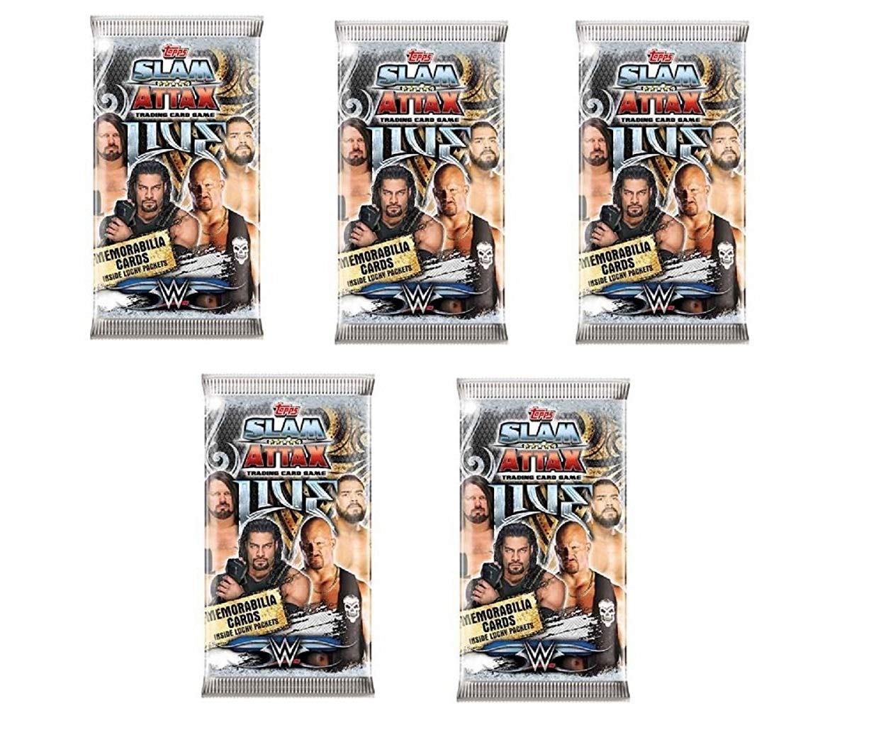 WWE Topps Slam Attax Live 5x Trading Card Packs (5 Sealed Packs